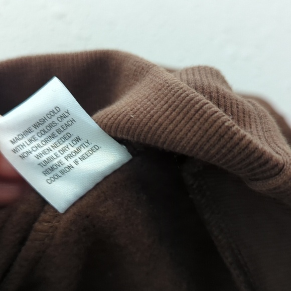 Social Scene Live Wild Brown Hoodie Back Print Pink Mushrooms Kangaroo Pocket - Picture 5 of 9